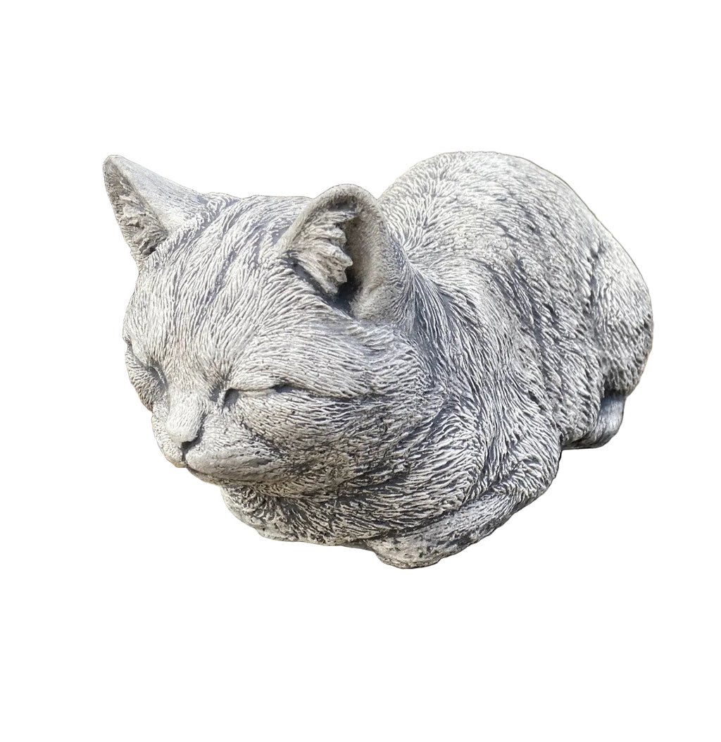22nice4me Garden Statues hand-painted grey concrete sleeping cat memorial statue for outdoor garden decor