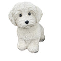 22nice4me Garden Statues Maltese Terrier concrete dog ornament with detailed fur texture and sweet expression