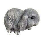 22nice4me Garden Statues hand-painted concrete mini lop rabbit ornament with realistic grey fur texture