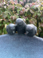 22nice4me Garden Statues blue-green resin bird feeder bowl with three decorative birds on the rim
