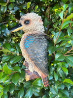 22nice4me Garden Statues resin hanging kookaburra ornament with realistic brown, cream, and blue feather textures