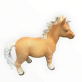 22nice4me Garden Statues resin pony horse ornament with a golden-brown coat and flowing white mane and tail