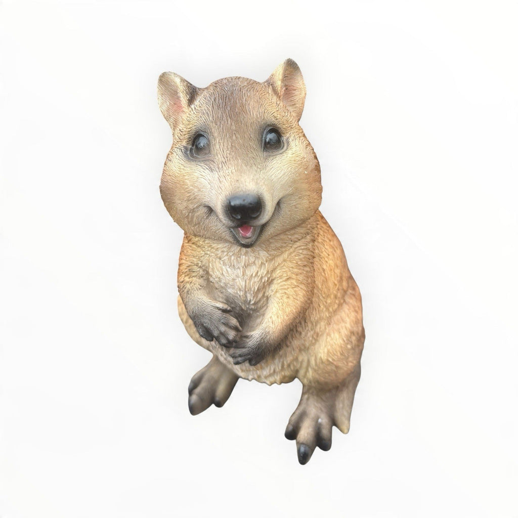 22nice4me Garden Statues resin quokka ornament with realistic brown textured fur and a cheerful sitting pose
