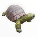 22nice4me Garden Statues resin tortoise ornament with a textured green and gold body and reddish-brown patterned shell