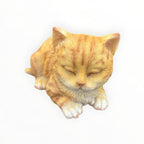 22nice4me Garden Statues resin sleeping ginger tabby cat ornament with textured fur and white paw details