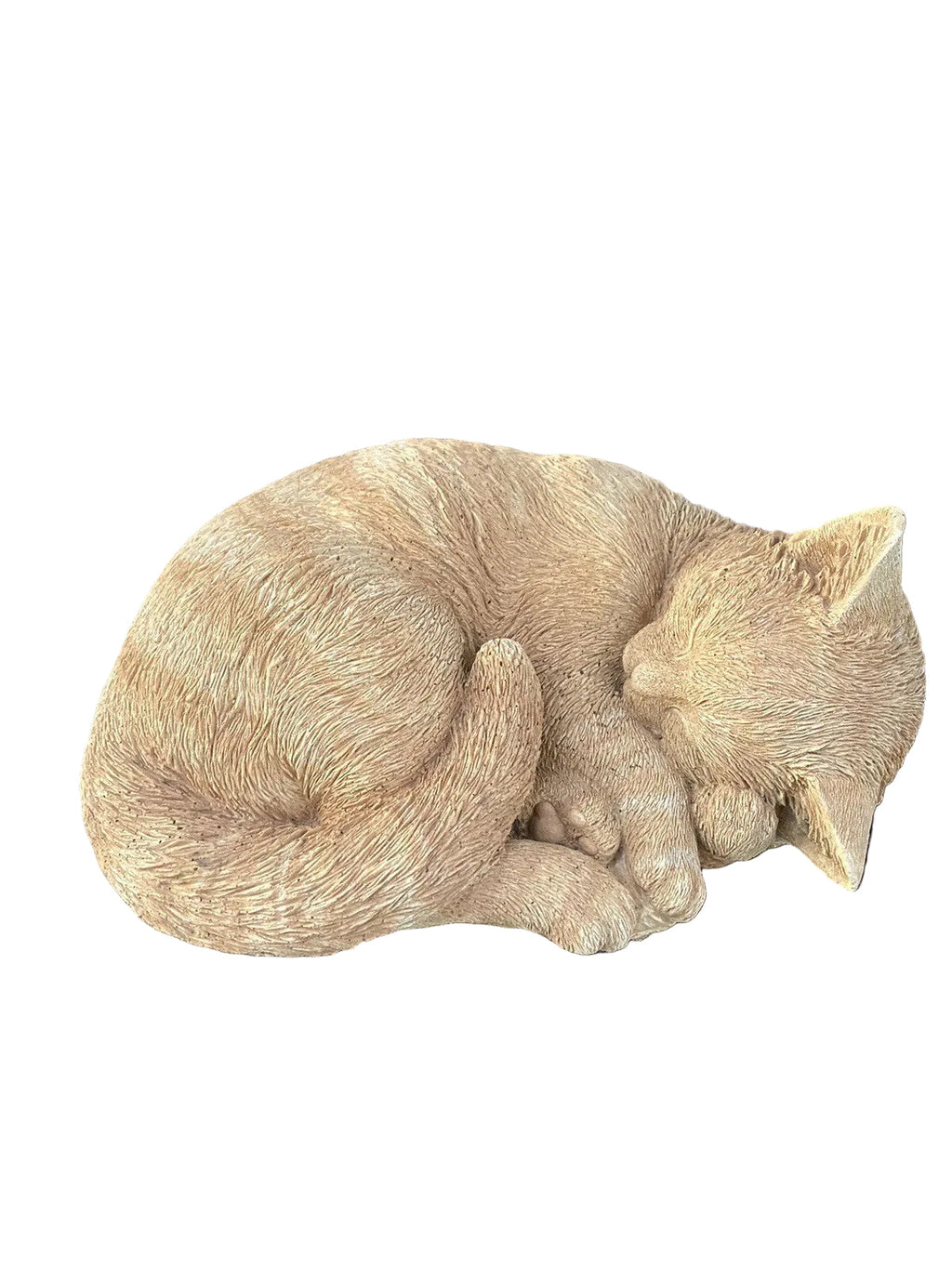 22nice4me Garden Statues ginger tabby sleeping kitten memorial statue made of hand-painted concrete with antique finish