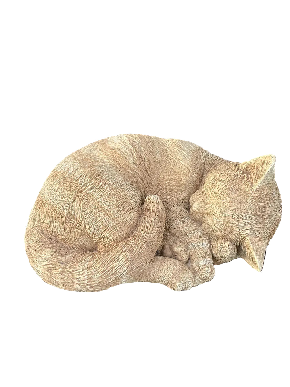 22nice4me Garden Statues ginger tabby sleeping kitten memorial statue made of hand-painted concrete with antique finish