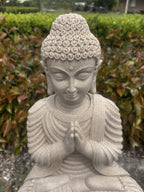 22nice4me Garden Statues resin Thai Buddha in a praying pose with a natural stone-look finish for zen garden decor