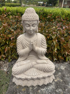 22nice4me Garden Statues resin Thai Buddha in a praying pose with a natural stone-look finish for zen garden decor