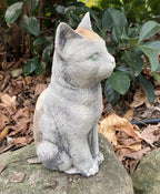 22nice4me Garden Statues tortoiseshell cat statue made of concrete with an antique finish for outdoor garden decor