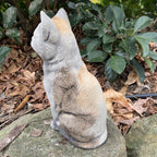 22nice4me Garden Statues hand-painted tortoiseshell cat garden ornament made of concrete with an antique finish