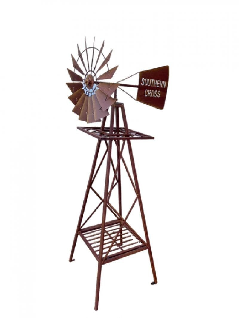 22nice4me Garden Statues rustic metal Southern Cross windmill garden ornament standing 2.3 metres tall