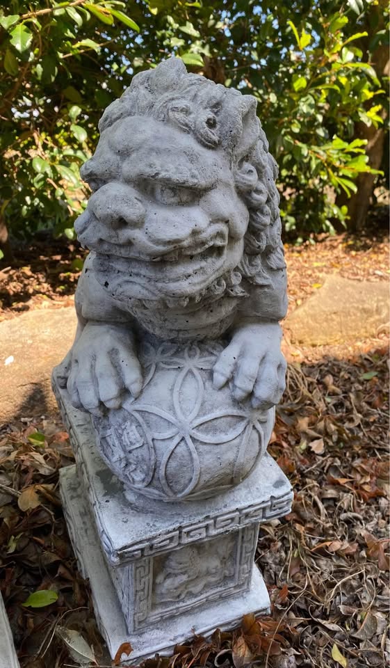 Concrete Foo Dogs Garden Statues – Fu Lion Guardian Ornaments Outdoor Decor Australia