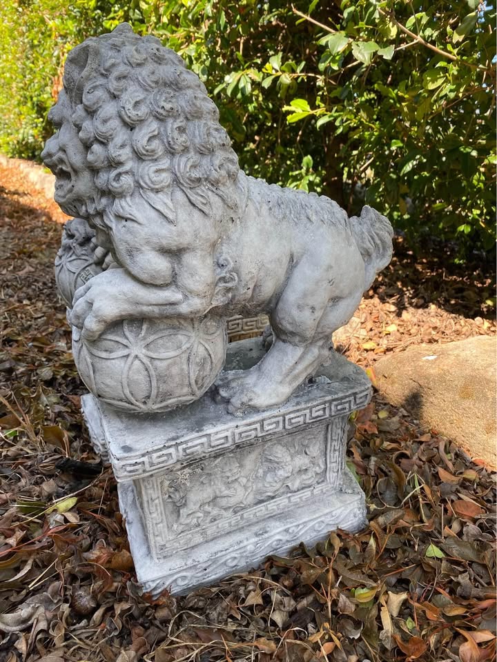 Concrete Foo Dogs Garden Statues – Fu Lion Guardian Ornaments Outdoor Decor Australia
