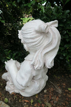 Girl Sitting Reading a Book Children Garden Statue Figurine  Ornament Children