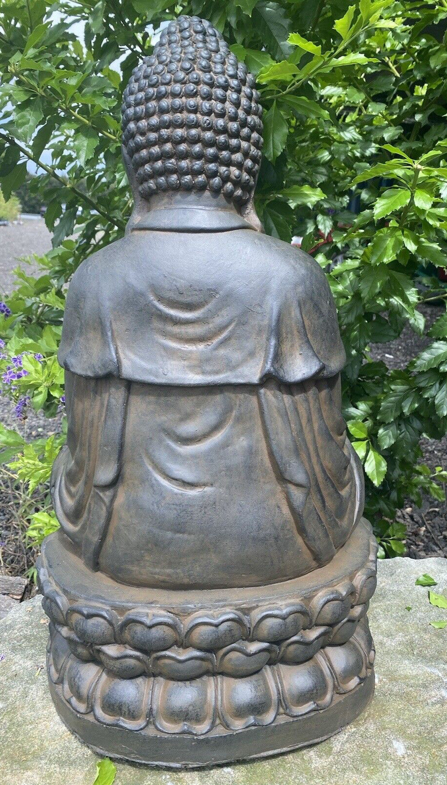 Fibre Clay Resin Buddha Statue 65cm – Sitting Buddha Garden Ornament