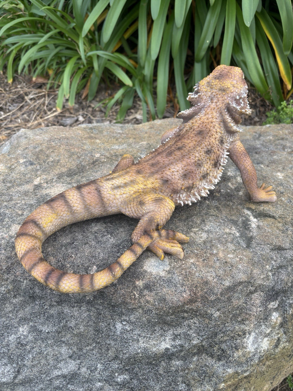 Bearded Dragon Lizard Garden Statue Ornament Figurine Life Size Figurine