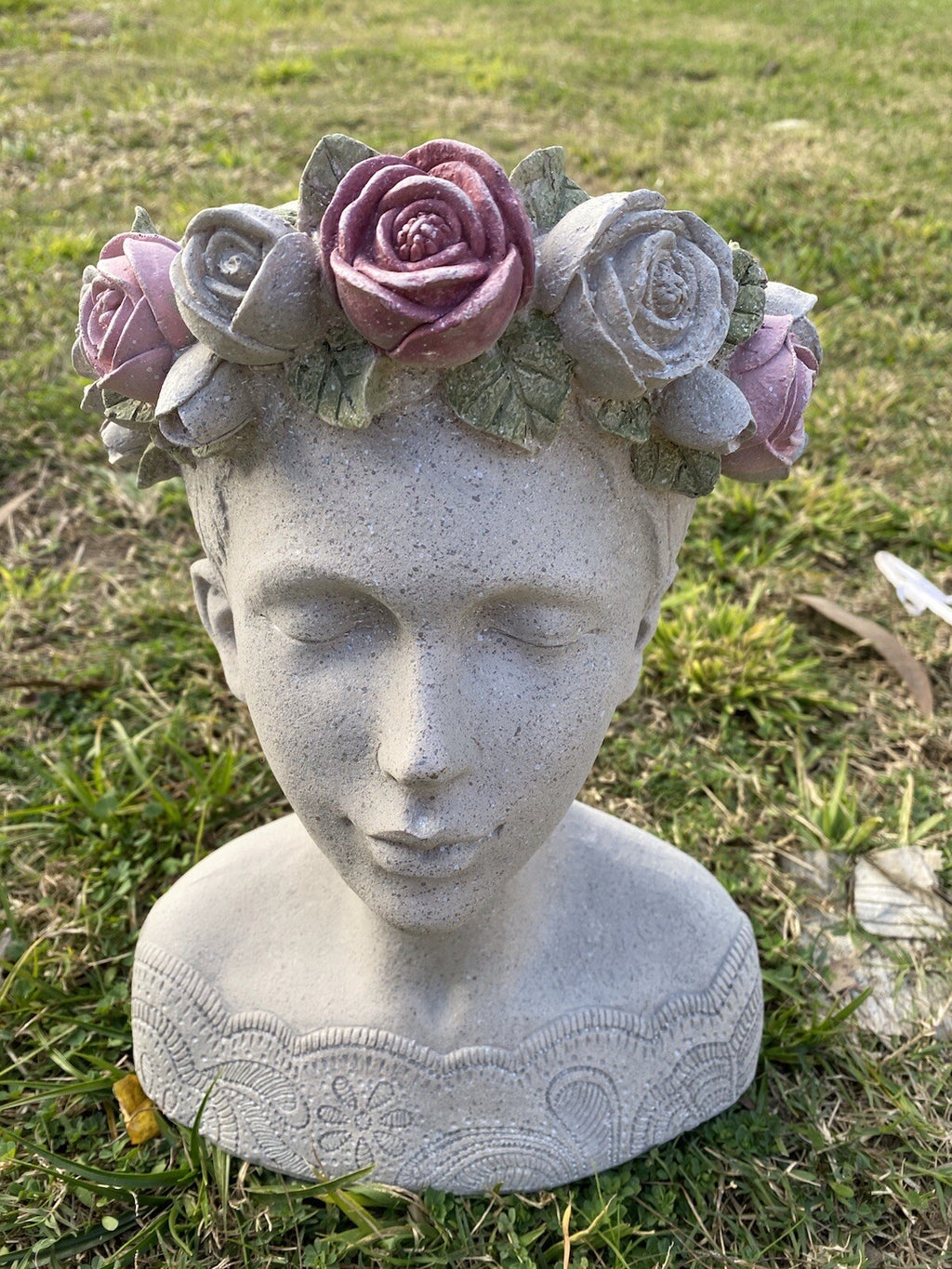 Alexina Princess - Resin Head Planter Pot for Succulents Cactus Indoor  Plants