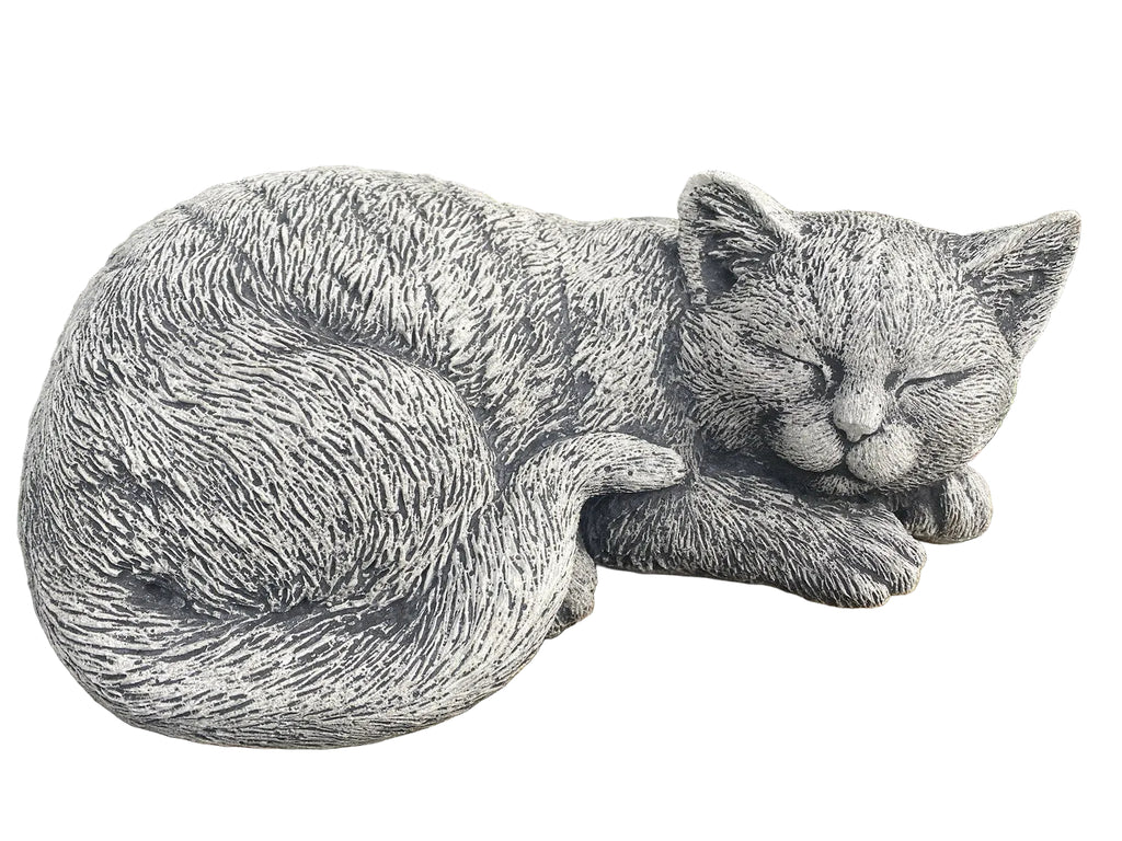 Grey Cat Statue Memorial Sleeping Kitten Animal Concrete Australian Made
