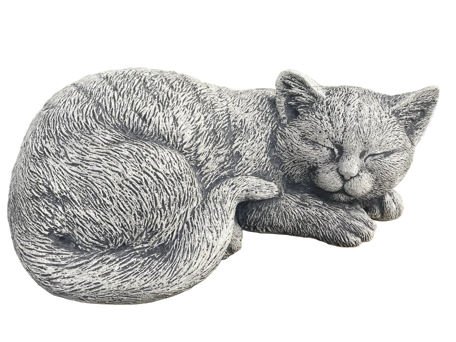 Grey Cat Statue Memorial Sleeping Kitten Animal Concrete Australian Made