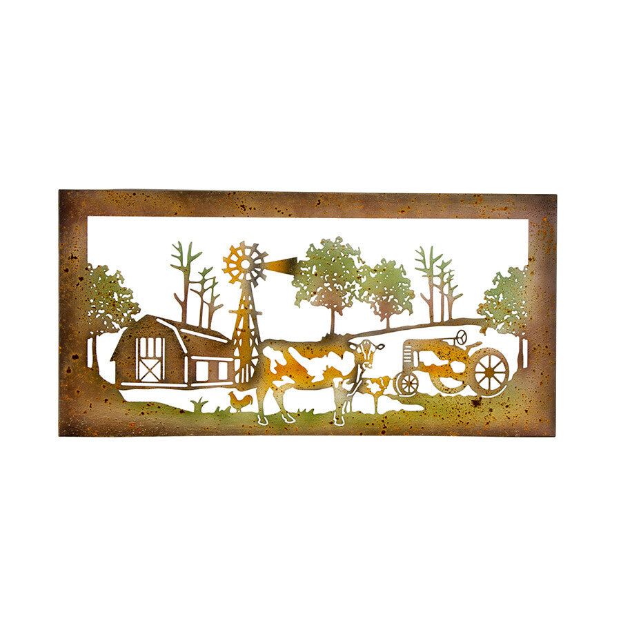 Iron Buddha Metal Hanging Wall Art 60X30cm Rectangle Rustic Outdoor Home Garden