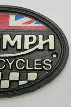 Triumph Motorcycle Bike Cast Iron Sign Retro Man Cave Garage Collector