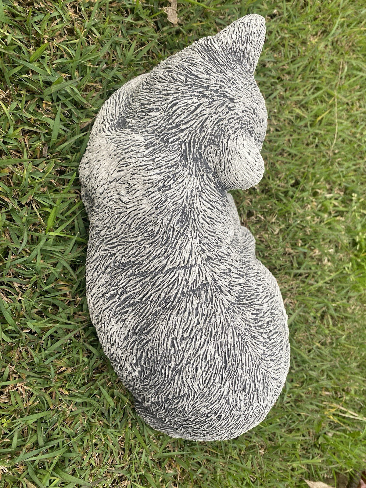 Grey Cat Statue Memorial Sleeping Kitten Animal Concrete Australian Made