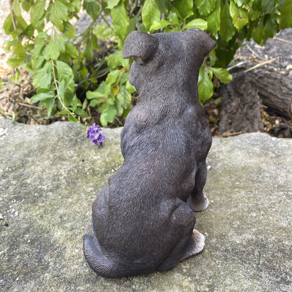 STAFFORDSHIRE -STAFFY PUPPY DOG ANIMAL MEMORIAL GARDEN STATUE ORNAMENT