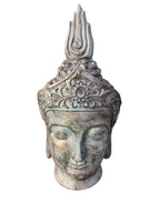 Antiqued Angkok Buddha Head Statue Garden Ornament Sculpture 77cm