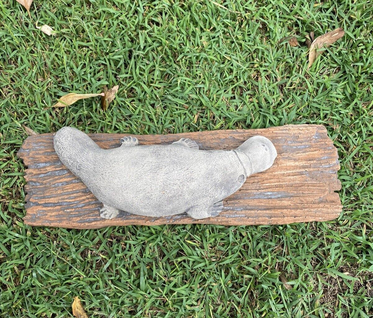 Platypus On A LogStatue Ornament Animal Concrete Cement Garden Australian Made