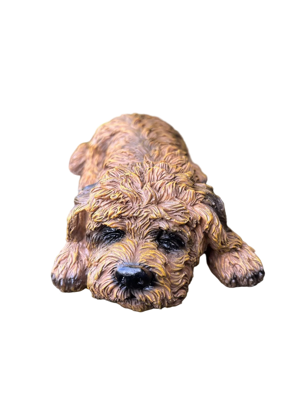 CAVOODLE SLEEPING STATUE PUPPY DOG ANIMAL GARDEN ORNAMENT SCULPTURE