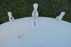 Wild Bird Bath Feeder Food Station Garden Ornaments Metal White Pad Bee Water