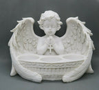 Memorial Praying Cherub Angel With 3 Tealight Tea Light Candle Holder Gift
