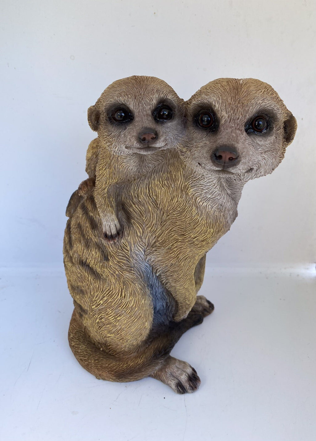 MEERKAT WITH BABY ANIMAL GARDEN  STATUE ORNAMENT SCULPTURE HOME DECOR