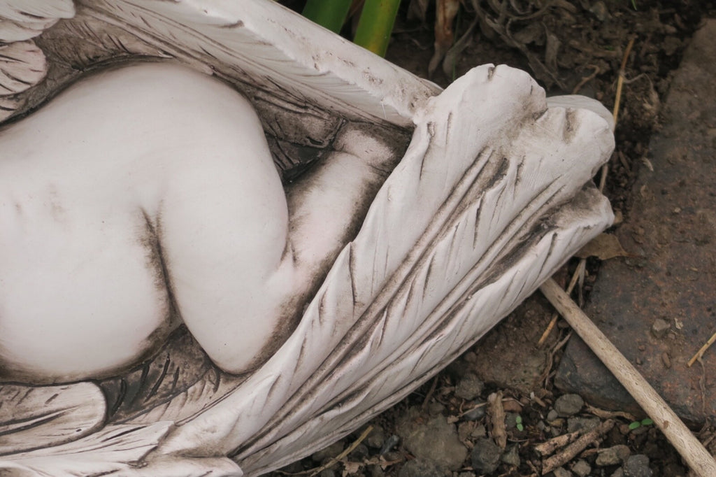 2 x 50cm Angel Sleeping On Wings Garden Ornament Statue Home Decor