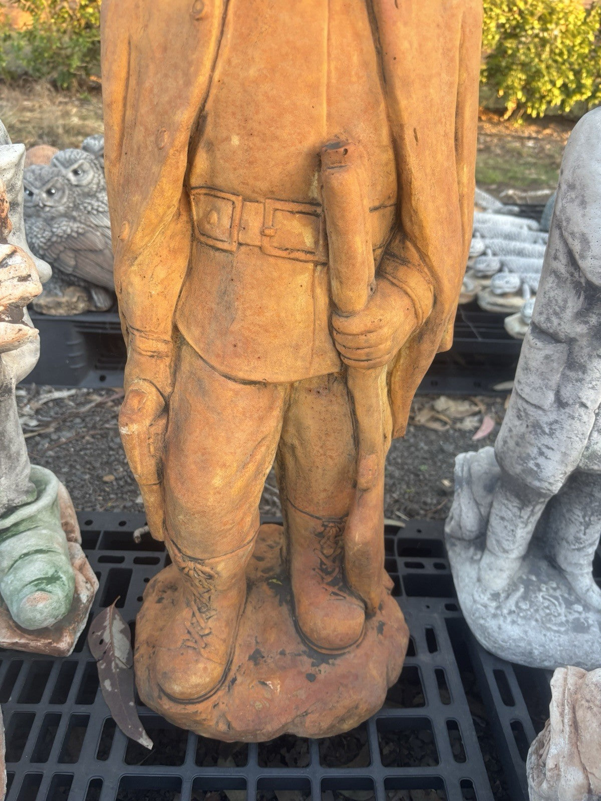 Concrete Ned Kelly Garden Statue | Australian Bushranger Ornament Pick Up Only