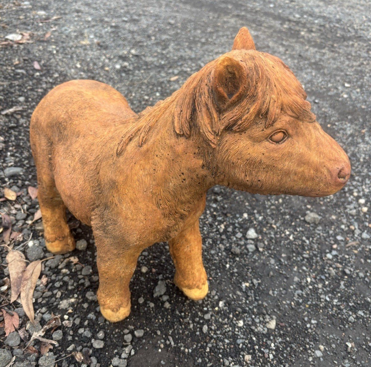 Concrete Horse Garden Statue Rustic Finish Outdoor Animal Ornament Pick up Only