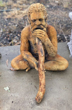 Aboriginal Man Playing Didgeridoo  Garden Statue  -Pick up only