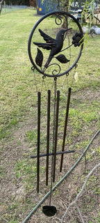 HUMMING BIRD WIND CHIME SPINNERS YARD GARDEN DEDCOR 106CM