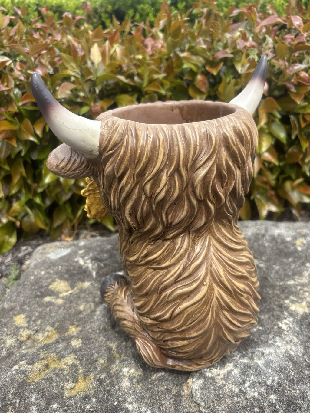 Highland Cow Resin Pot Planter Garden Ornament Sunflower Rustic Farmhouse Décor