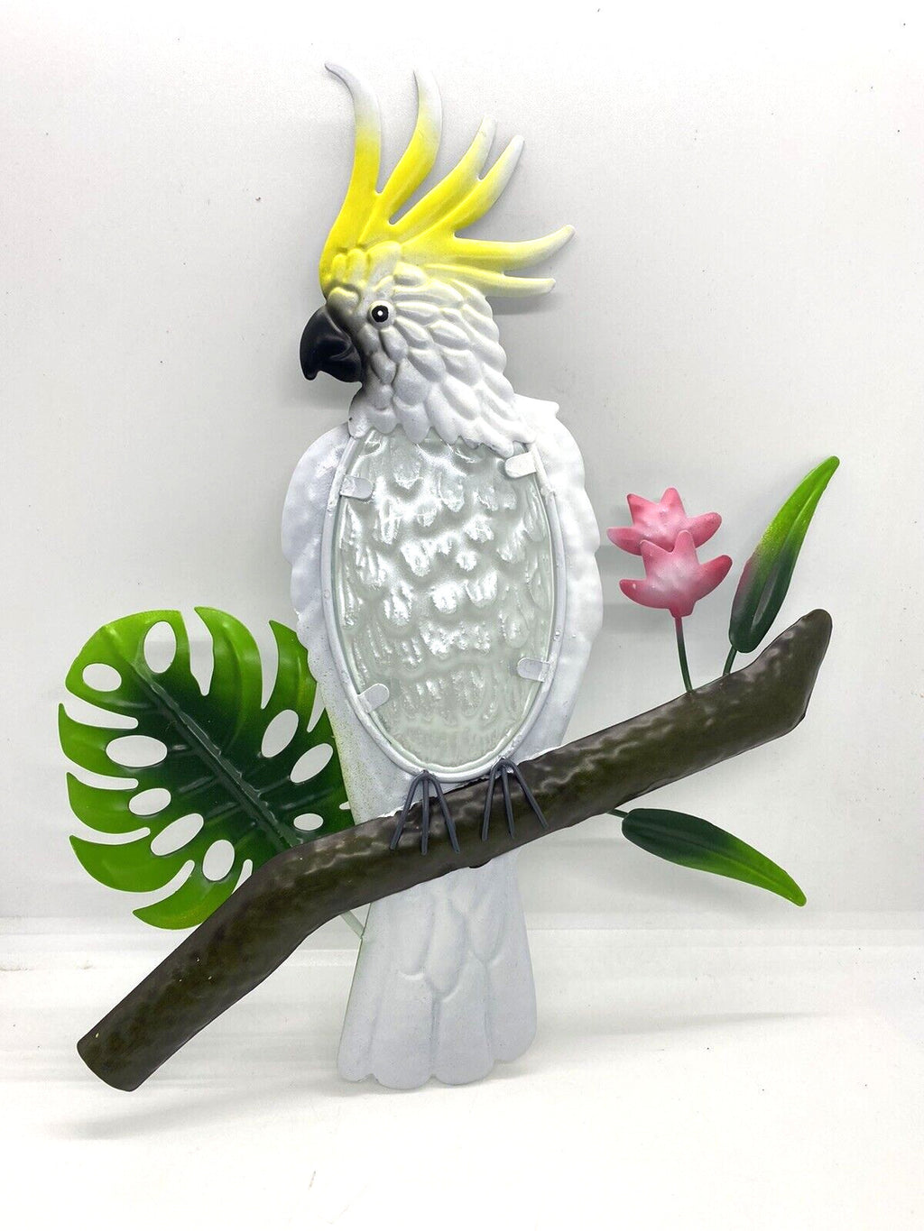 Australian Cockatoo Bird Metal Wall Art Hanger Indoor Outdoor Decor Garden