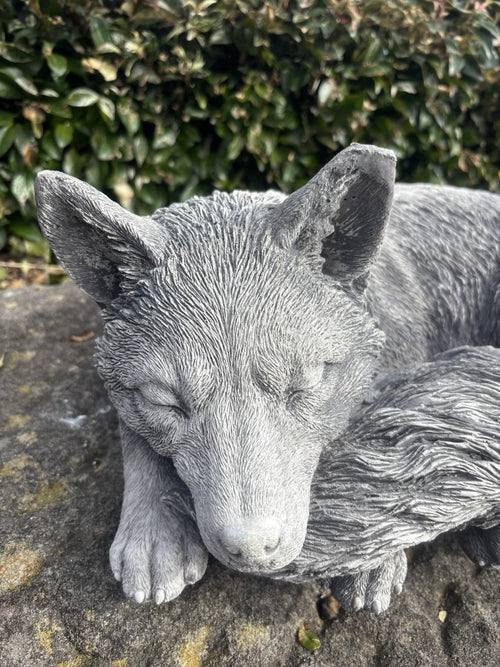 Australian Made Concrete Fox Garden Statue | Outdoor Wildlife Ornament