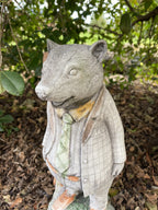 Willow Badger With Post Statue Animal Concrete Cement Garden Australian Made