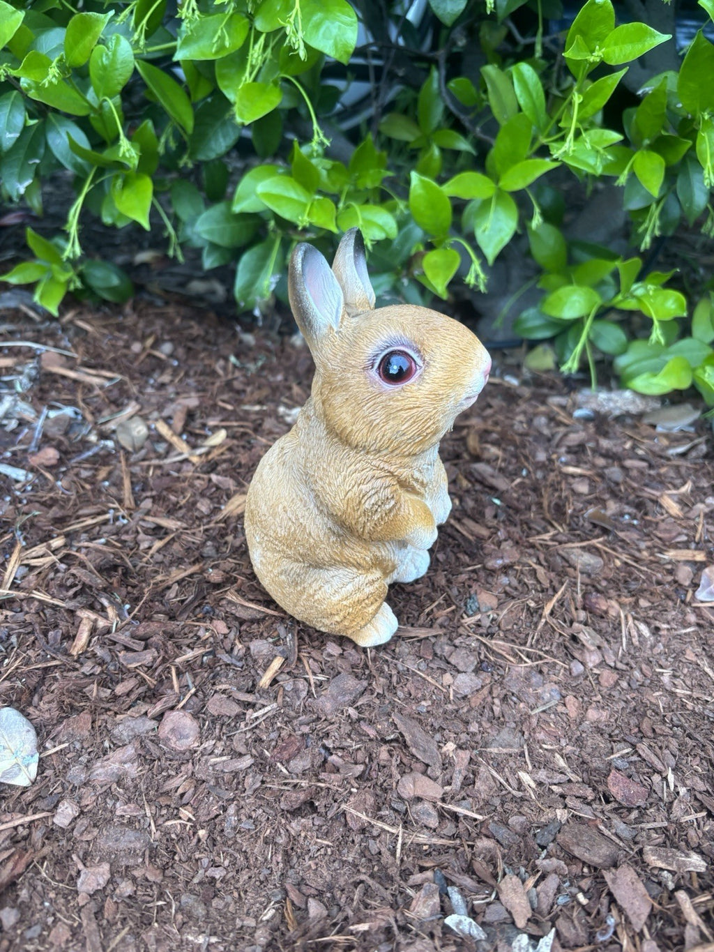 SET OF 4 RABBIT BUNNY ANIMAL GARDEN STATUE ORNAMENT FIGURINE BROWN WHITE