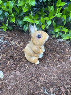 SET OF 4 RABBIT BUNNY ANIMAL GARDEN STATUE ORNAMENT FIGURINE BROWN WHITE
