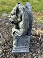 Thinking Gargoyle On Throne Statue Ornament Animal Garden 35cm High