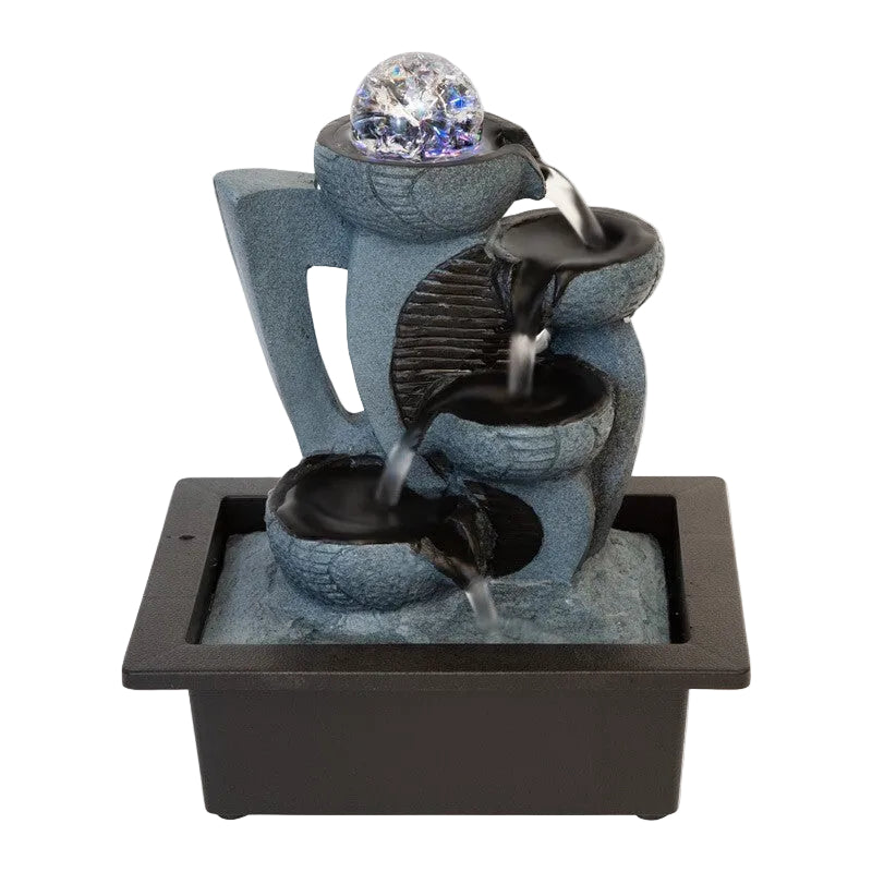 CURL DRIFT WATER FEATURE FOUNTAIN INDOOR OUTDOOR BENCH TOP HOME DECOR