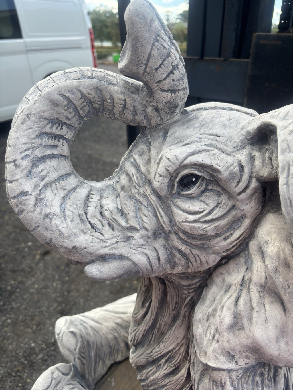 Concrete Elephant Garden Statue – Outdoor Cement Elephant Ornament – Garden Deco