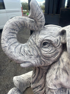 Concrete Elephant Garden Statue – Outdoor Cement Elephant Ornament – Garden Deco