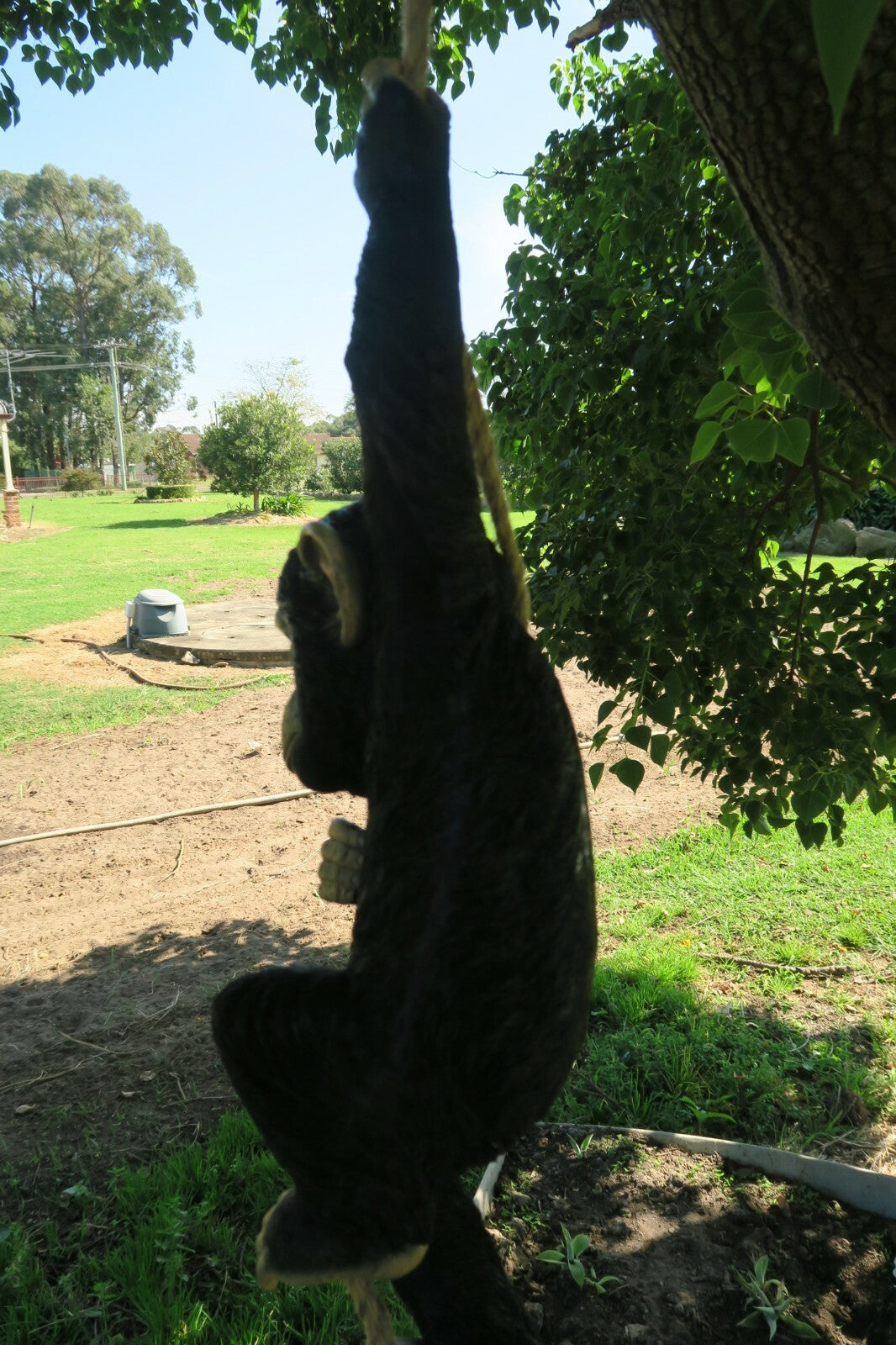 Monkey Hanging from a Rope African Animal Statue Ornament Figurine Home Decor